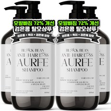 모발빠짐 72%개선 3+1 아우페 검은콩 탈모샴푸 약산성 지성두피케어 탈모증상완화샴푸, 4개, 1L