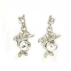 小海豚玩球水鑽耳環 韓國進口