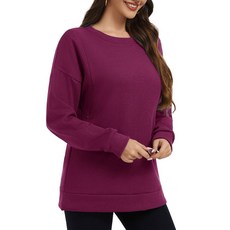 Smallshow 여성용 수유 스웨트셔츠 상의 플리스 긴소매 모유 수유복 밤색. XXL