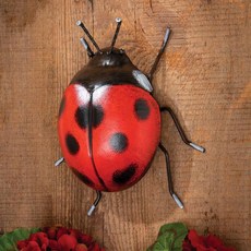 Bits and Pieces - 정원 무당벌레 14.4 x 15.2cm(5-1/2 6인치) 금속 조각 실내 또는 실외 장식 벽 아트 정원사를 위한 선물 850807, 1개