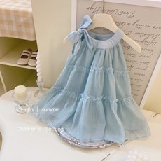 DFMEI 童星圓女童連衣裙新款春夏季兒童洋氣裙子小公主裙女寶寶夏裝潮款