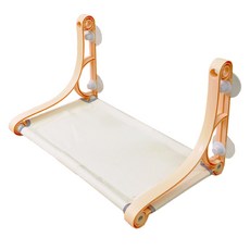 有喵病 吸盤貓吊床 窗戶平台 寵物吊床, 1個, 有喵病 兩用吸盤貓吊床-米