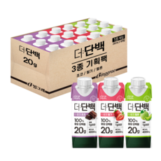 빙그레 더단백 드링크 프로틴음료 3종 혼합(초코6+딸기6+멜론6) 총 18개, 250ml