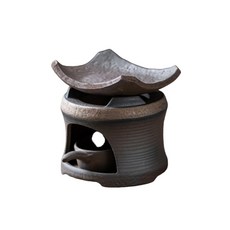 세라믹 티 스토브 워머 세트 - 명상을 위한 티라이트 홀더가 포함된 자연 진정 효과 향 디퓨저, 3