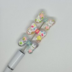 볼펜꾸미기 볼꾸 동대문 꾸미기 DIY 리본 토끼 동물 AB코팅 알록달록 미니 랜덤