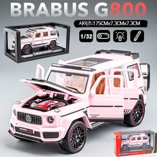 벤츠 지바겐 브라부스 G800 합금 자동차 1:24 다이캐스트 인테리어 장식 소품, G_G800 브라부스 지바겐