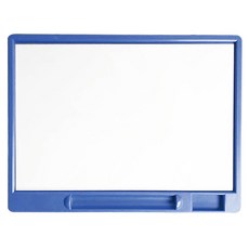 雙面磁性白板 附掛勾、筆槽、板擦置放架 可作行事曆使用, 手提袋小白板-藍
