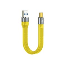 Carlinkit 軟扁線數據線 高品質 適用多種設備 柔軟扁線設計, 1個, USB to TypeC 黃, 黃