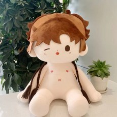 【代號鳶 】爆款孫策傅融代號鳶40cm棉花娃娃一番賞坐姿袁基袁味糖包俏皮可愛, 1個, 小策策裸娃（送口水巾）