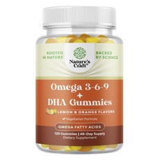 NaturesCraft Omega 37781 + DHA 軟糖 檸檬 & 柳橙味 膠囊, 120顆, 1個