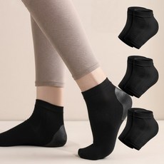 플렉시온 풀커버 뒤꿈치 각질 보습양말 블랙, 50g, 1개, 3개입