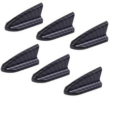 자동차 안테나 범용 탄소 섬유 상어 장식 Samll 검은 지붕 라디오 공중 미니 Fm 액, 6pcs