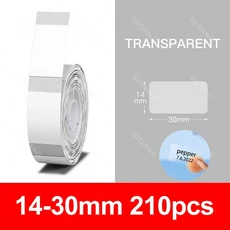 Niimbot 공식 D11 프린터 용 투명 라벨 스티커 자체 접착 방수 1428mm, [02] Trans 14-30mm