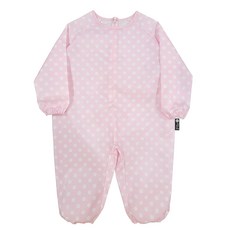 유아동 전신미술가운 지퍼형, 연핑크도트