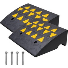 VEVOR 고무 커브 램프 6인치 상승 높이 2팩 튼튼한 33069파운드/15T 용량 임계값 자동차 휠체어 자전거 오토바이를 위한 안정적인 그리드 구조를 갖춘 19인치, 6" H