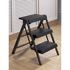 티타늄 접이식 미니사다리 사다리 실내 캠핑 2단, 1개, 스타 스타일 베이지 2단-키 39.7CM