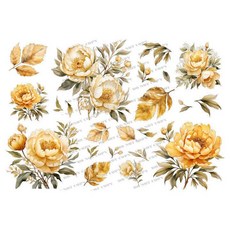 花草圖案轉印貼紙, 1個, 藝術紙-A4
