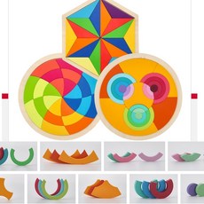 색깔맞추기 기하학 지오 원목퍼즐 3종 육아템 어린이장난감