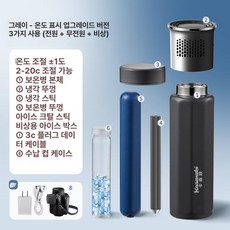 휴대용 인슐린 냉장고 온도표시 약품함 USB 충전식, 1단계 냉각봉+아이스바+컵홀더 3-in-1 B, 1L