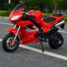 小型摩托車 機車49CC二衝汽油迷你彩燈小跑車電動兒童機車成人趴車 迷你 摩托車 機車 重機 檔車 越野車 兒童摩托車, 中跑新款紅色高配, 1個