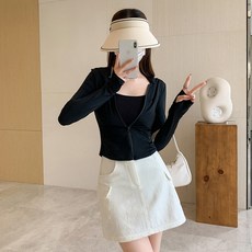 DFMEI 防曬衣女夏新款緊身冰絲透氣防紫外線修身防曬服外套防曬衣女, M【90-110斤】
