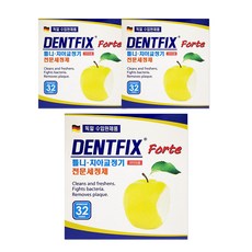 덴트픽스 틀니 치아교정기 전문세정제, 32정, 3개
