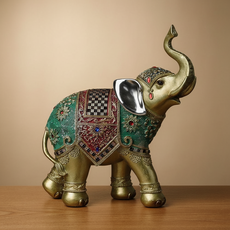 코끼리 오브제 인테리어 소품 재물운 풍수지리 장식품 개업 집들이 선물, 럭셔리 큐빅 코끼리, 장식품 (소), 럭셔리 큐빅 코끼리_장식품 (소)