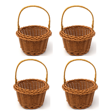 미니 꽃 바구니 만들기 재료 공예 소품바구니, 브라운 4개