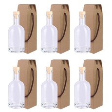 가인글로벌 위스키375C 유리병 + T형마개(아이보리) + 포장박스 유리병 주류병 더치병 담금주 술병, 6개, 375ml