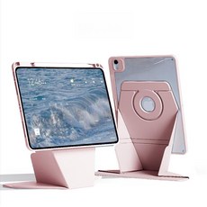 iPad Pro 보호 케이스 Air 호환 세로형 강화 펜 슬롯 포함 아크릴 프로 휘어짐, 1개, 유스풀핑크 자석 분리형, iPad Pro 2025(11 ) M5