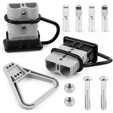 핸들 및 먼지 커버 600V 헤비 듀티 점퍼 전원 커넥터 플러그 키트를 포함한 Delgada 175Amp 배터리 퀵 커넥트디커넥트 윈치 트레일러용, 175Amp with Handle