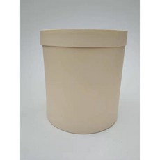 歐式插花桶 鮮花包裝盒 禮盒 圓桶, 米白色（無logo圖案）,直徑15cm*高度18cm, 1個