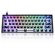 60 61 GK61X 교체 강판 공간 핫스왑 GK61XS 케이스 키보드 블루투스 기계식 키트 무선 가능한 플라스틱 RGB PCB, GK61X Bla Base