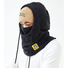 후드넥워머 바라클라바 겨울 보온 방한 워머 스포츠, 블랙, 1개