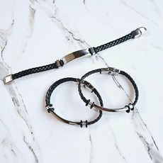 정전기 끈팔찌 조절가능 가죽 저감팔찌, 1개