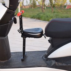 電動機車兒童座椅 前置可折疊車座踏板車寶寶椅子 電瓶車小孩座椅, 加厚藍色加折疊扶手, 1個