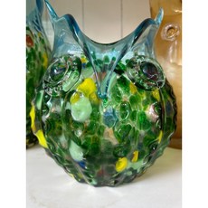 *︵House傢飾︵*貓頭鷹造型玻璃花瓶/花器(藍/綠/黃)【 限量款/新發售 】