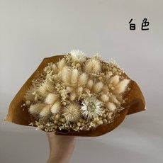 義大利花束 生日禮物 玫瑰乾燥花 永生花 不凋花 情人節送禮, 白色