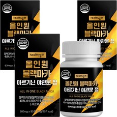 올인원 블랙마카 아르기닌 야관문 정 식약처 HACCP 인증 활력 영양제 90정, 3개