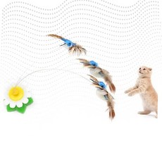 움직이는 벌새 파리쫓는 기 팔랑 고양이 자동 장난감 반려묘 상호작용 놀이용품, 상세페이지 참조, 1개