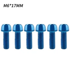 MUQZI 자전거 크랭크 암 고정 볼트 디스크 브레이크 켈리퍼 MTB 스템 나사 M6x17mm 6 개, 04 파란색