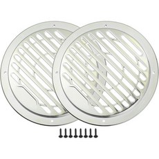 스피커 그릴 메쉬 스테레오 방진 ACROPIX 범용 4.5인치 자동차 커버 원형 오디오 서브우퍼 가드 보호 케이스 장착 나사 포함 ABS 블랙 2개 세트, 4.5 inch, Silver Tone, 실버 톤