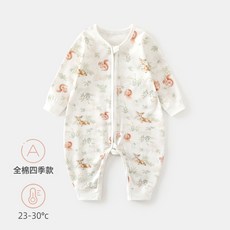 DFMEI 全棉新生兒睡袋無骨寶寶爬服新生兒拉鍊防踢被四季款嬰兒分腿睡袋, 小小松鼠睡袋
