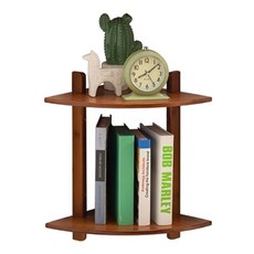 가팡 원목 벽 모서리 걸이 선반 2단 D, 월넛