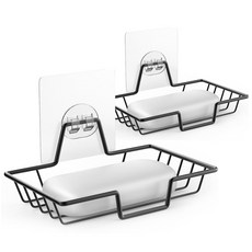 AHOYE 不鏽鋼瀝水無痕肥皂架, 單一顏色, 2個