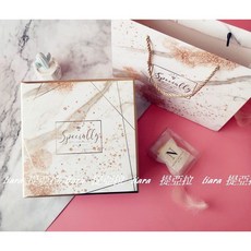 燙金禮盒 大理石紋禮品盒, 1個, Specially 紙盒附提袋,代客折盒(成品+氣泡紙包裝)