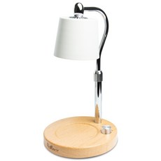 Rofancy 經典木座融蠟燈，香氛蠟燭暖燈，無煙安全設計, 白色