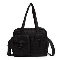 베라 브레들리 여성용 면 유틸리티 오버사이즈 여행 토트 가방 블랙 - 재활용