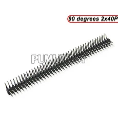 싱글 더블 로우 수 2.0 끊을 핀 헤더 커넥터 스트립 아두이노 블랙 90 도 40 1x40 2x40 10 개/몫, 01 2x40P 2.0mm Bend