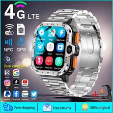 호환 신제품2026 PGD 안드로이드 스마트 워치 남성용 GPS 16G64G ROM 저장소 HD 듀얼 카메라 2G 4G SIM WIFI 무선 빠른 인터넷 접속, [00] Silver steel